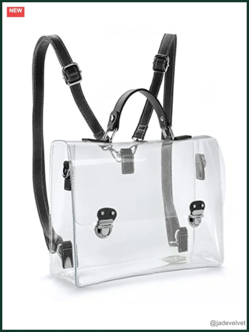 Clear PVC Backpack Convertible Satchel Crossbody Stadium Approved